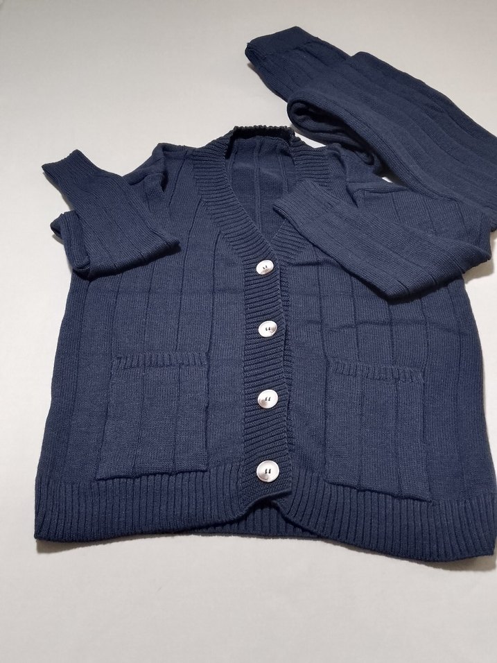 Kadın Lacivert Triko Hırkalı takım - Görsel 2