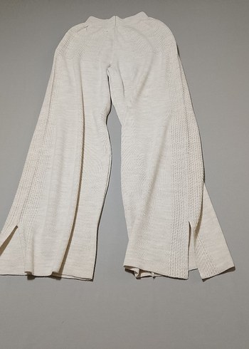 Bej Örgü Kadın Rahat Kesim Pantolon - Görsel 4