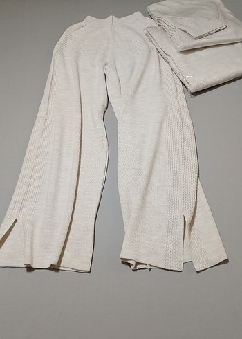 Bej Örgü Kadın Rahat Kesim Pantolon - Görsel 3