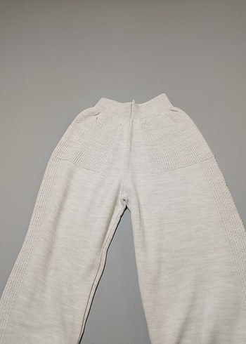 Bej Örgü Kadın Rahat Kesim Pantolon - Görsel 2