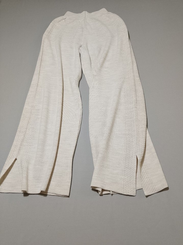 Bej Örgü Kadın Rahat Kesim Pantolon - Görsel 4