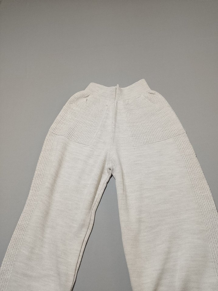 Bej Örgü Kadın Rahat Kesim Pantolon - Görsel 2