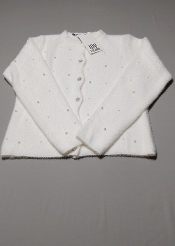 Kadın Beyaz İnci Detaylı Hırka - Görsel 2