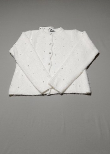 Kadın Beyaz İnci Detaylı Hırka - Görsel 4