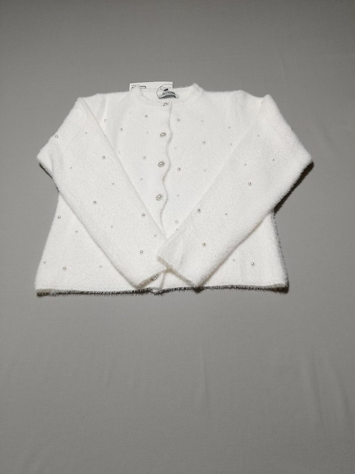 Kadın Beyaz İnci Detaylı Hırka - Görsel 4