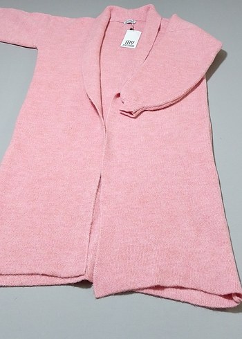 Pembe Uzun Kollu Triko Hırka - Görsel 4