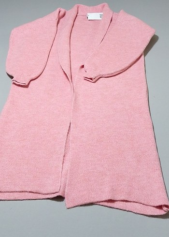 Pembe Uzun Kollu Triko Hırka - Görsel 2