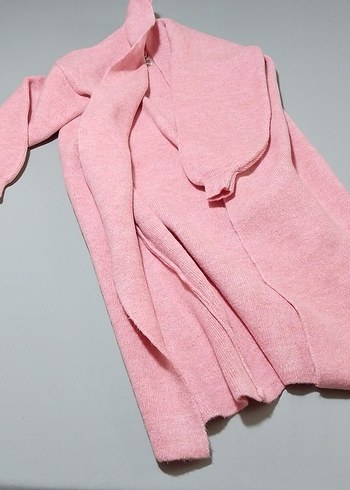 Pembe Uzun Kollu Triko Hırka - Görsel 5