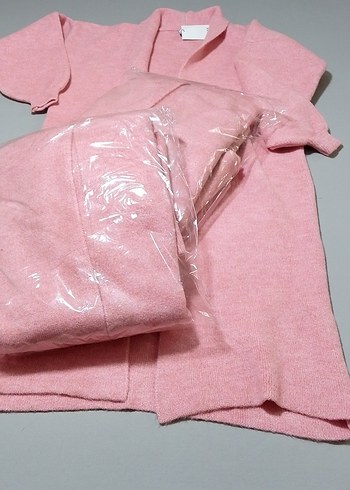 Pembe Uzun Kollu Triko Hırka - Görsel 8