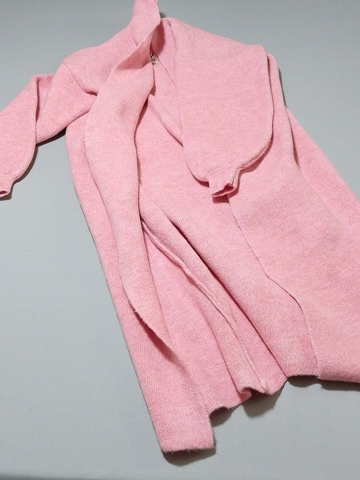 Pembe Uzun Kollu Triko Hırka - Görsel 5