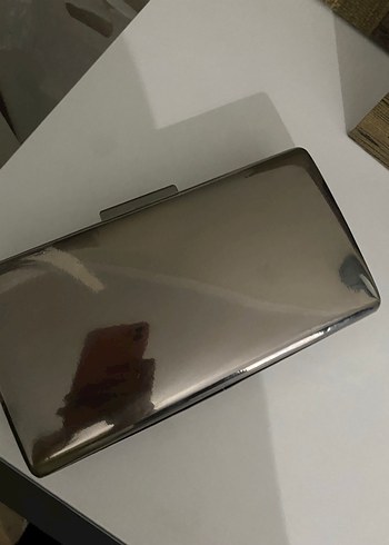 Gümüş Parlak Metal Kadın portföy çanta