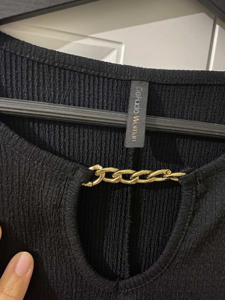 Siyah midi boy hamile elbisesi - Görsel 2