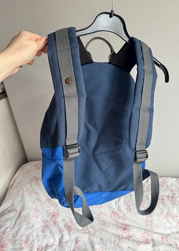 Mavi Gri Sırt Çantası, Tokalı, Sokak Stili - Görsel 4