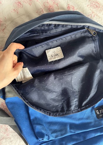 Mavi Gri Sırt Çantası, Tokalı, Sokak Stili - Görsel 3