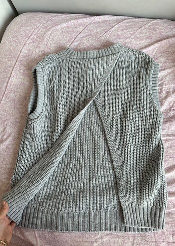 Gri Örgü Kadın süveter - Görsel 4