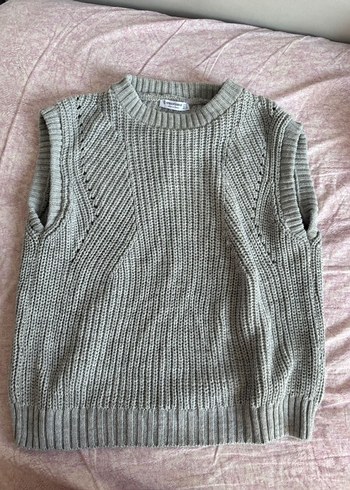 Gri Örgü Kadın süveter - Görsel 2