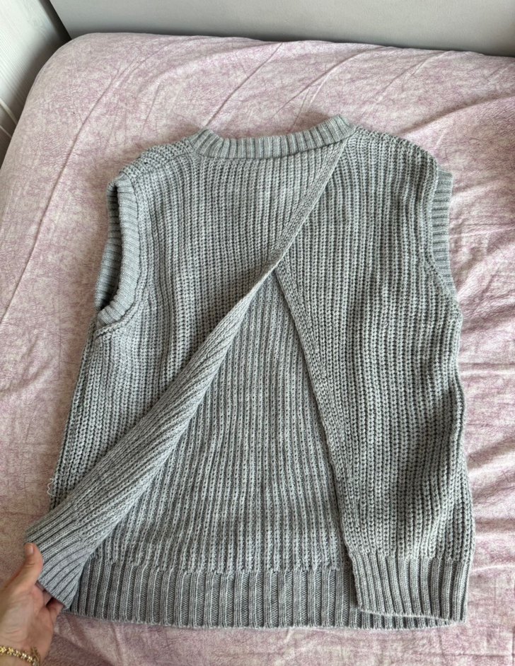 Gri Örgü Kadın süveter - Görsel 4