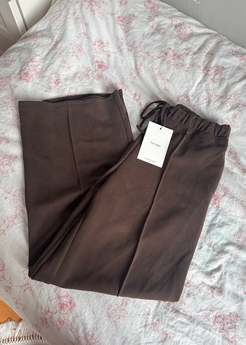 Stradivarius Kahverengi Süet Kadın Pantolon - Görsel 6