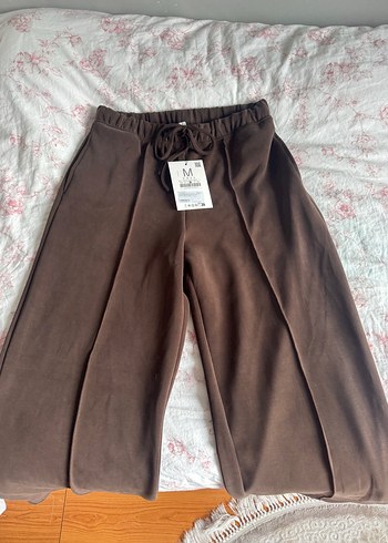 Stradivarius Kahverengi Süet Kadın Pantolon - Görsel 5