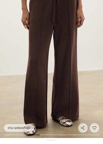 Stradivarius Kahverengi Süet Kadın Pantolon - Görsel 4