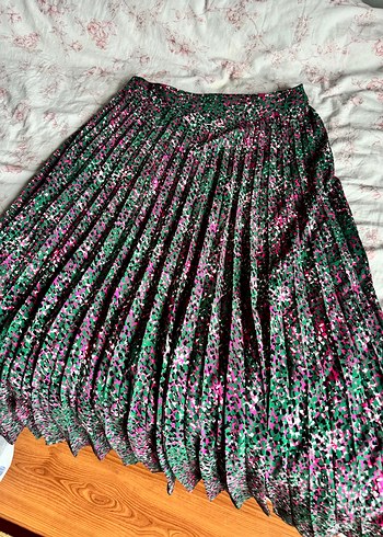 Mavi Renkli Pilili Uzun Bohem Etek - Görsel 3