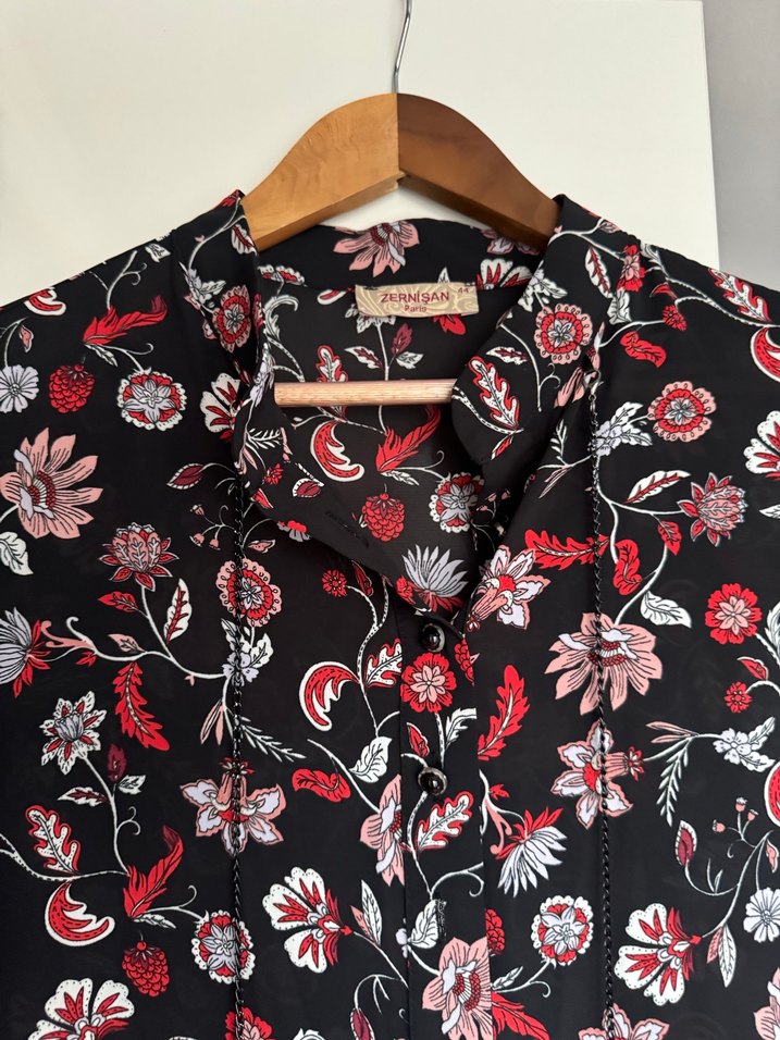 Çiçek Desenli Bohem Uzun Kollu Tunik - Görsel 2