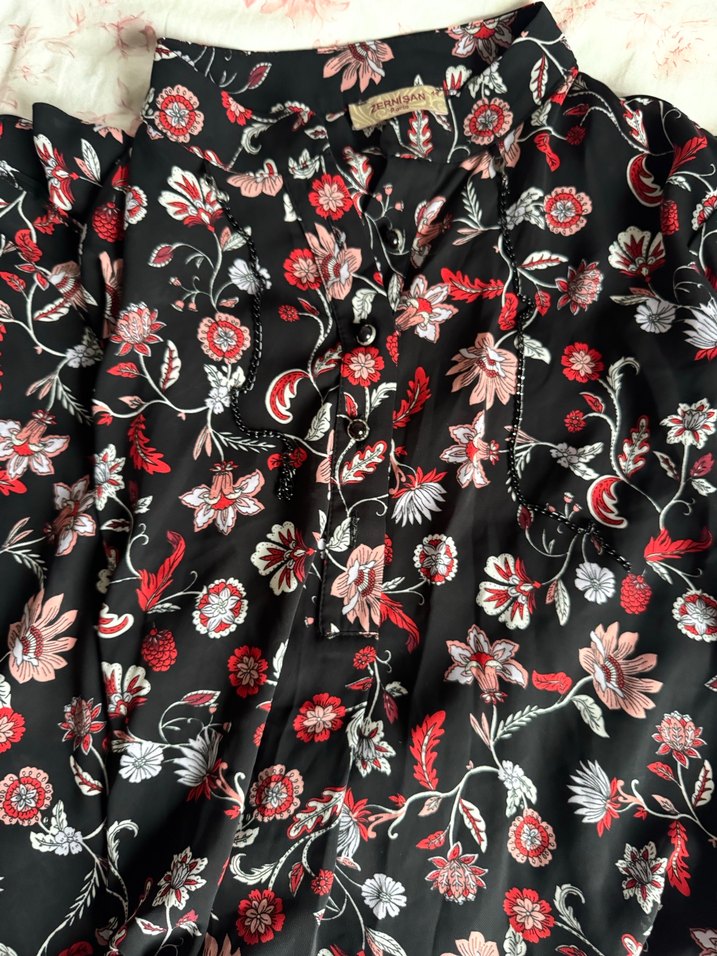 Çiçek Desenli Bohem Uzun Kollu Tunik - Görsel 5