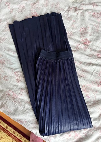 Lacivert Pilili Uzun Etek - Görsel 3