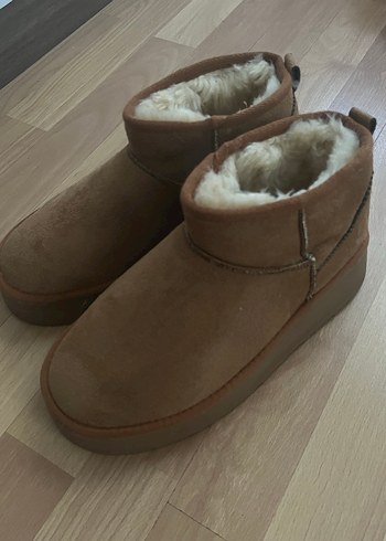 Kürklü Kahverengi Süet Kadın Dolgu Topuk Bot - Görsel 3