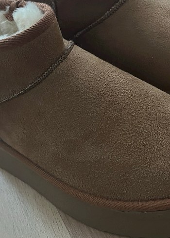 Kürklü Kahverengi Süet Kadın Dolgu Topuk Bot - Görsel 7