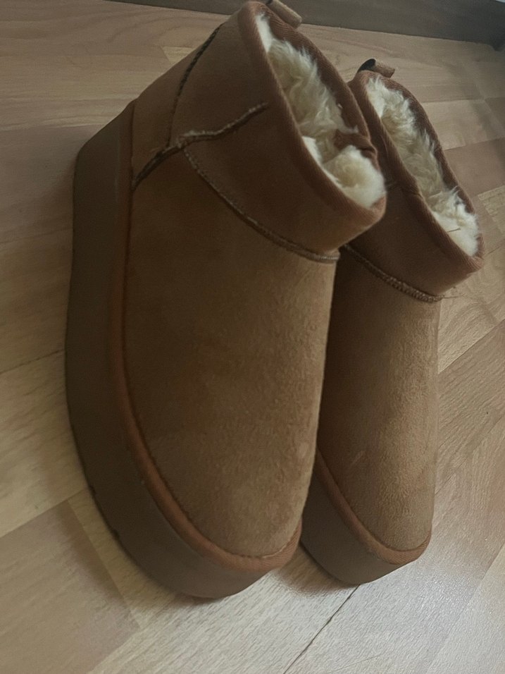 Kürklü Kahverengi Süet Kadın Dolgu Topuk Bot - Görsel 2