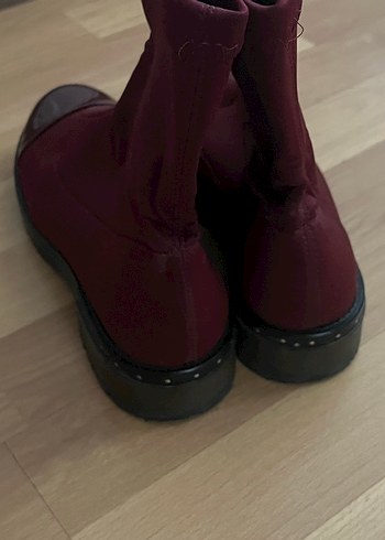 Bordo Rugan Uçlu Lastikli İnce Topuklu Bot - Görsel 6