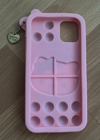 Hello Kitty Düğmeli Pembe Telefon Kılıfı iphone 11 - Görsel 2