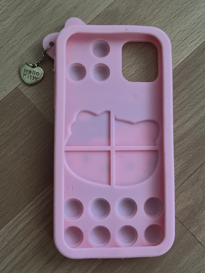 Hello Kitty Düğmeli Pembe Telefon Kılıfı iphone 11 - Görsel 2