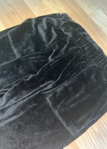 Kadın Siyah Taşlı Kadife Jogger Eşofman Altı Y2K - Görsel 6