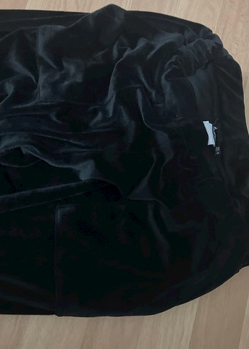 Kadın Siyah Taşlı Kadife Jogger Eşofman Altı Y2K - Görsel 5