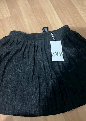 Kadın Gri Pilili Uzun Kışlık Etek Zara - Görsel 2