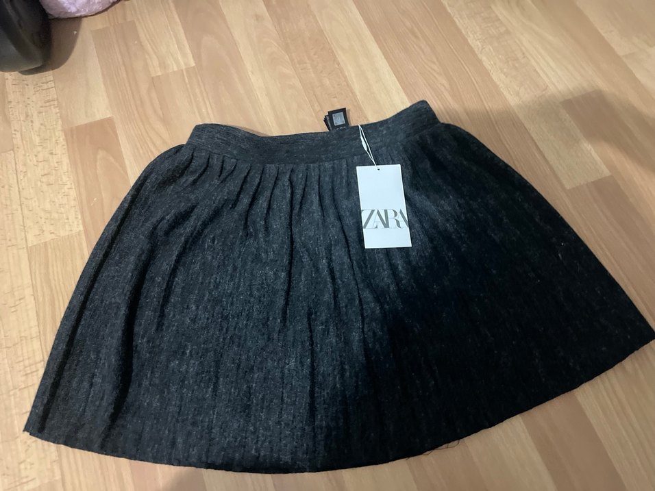 Kadın Gri Pilili Uzun Kışlık Etek Zara - Görsel 2