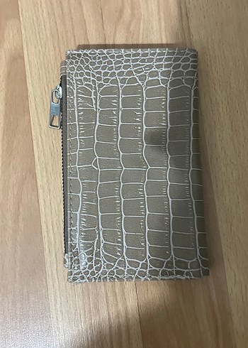 Gri Deri Yılan Desenli Fermuarlı Kadın Cüzdanı - Görsel 2