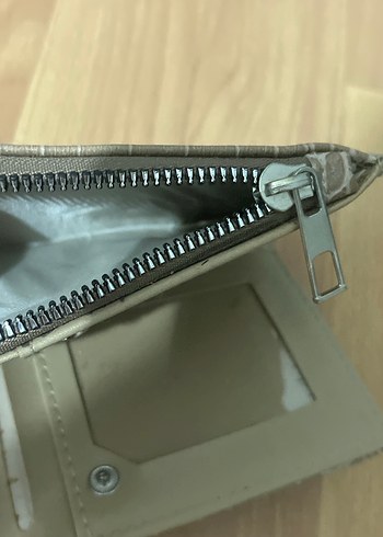 Gri Deri Yılan Desenli Fermuarlı Kadın Cüzdanı - Görsel 4