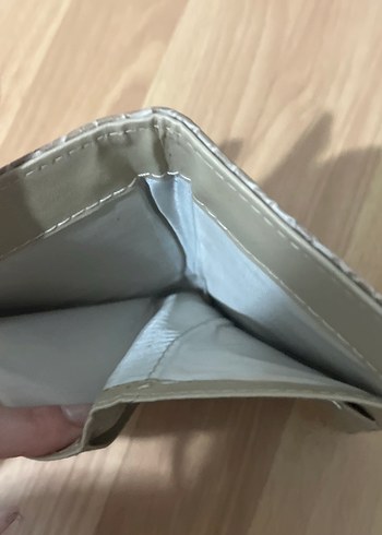 Gri Deri Yılan Desenli Fermuarlı Kadın Cüzdanı - Görsel 6