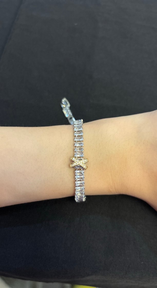 Su yolu model, altın ve gümüş renkli bileklik - Görsel 3