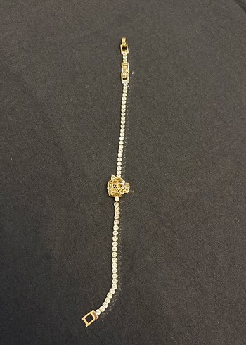 Altın Renkli Parlak Taşlı Kadın Bileklik - Görsel 3