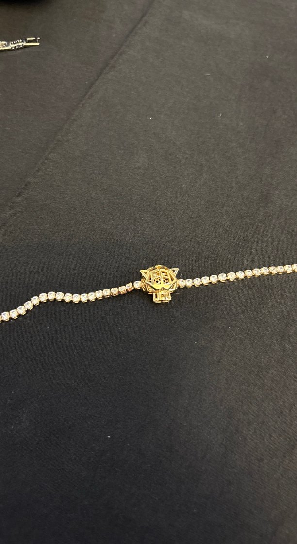 Altın Renkli Parlak Taşlı Kadın Bileklik - Görsel 2