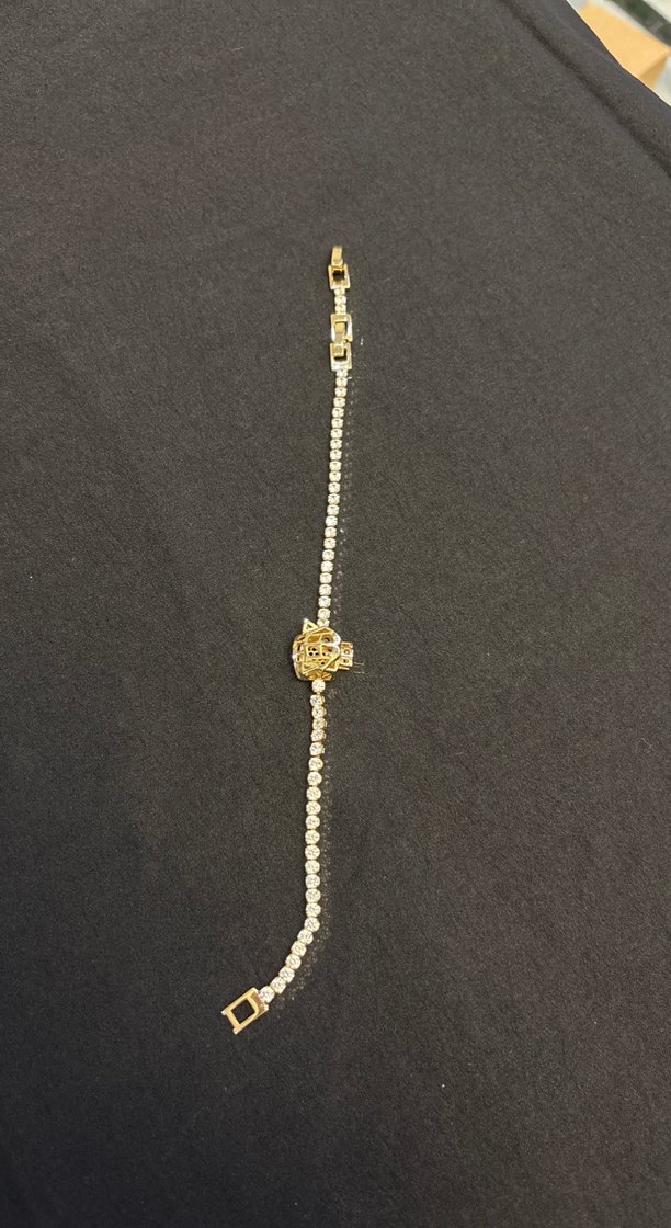 Altın Renkli Parlak Taşlı Kadın Bileklik - Görsel 3