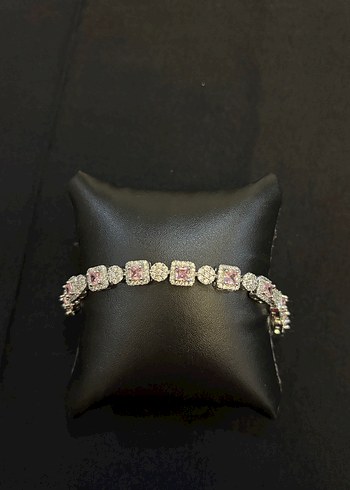 Pembe detay taşlı Baget kesim Kadın Bileklik - Görsel 3
