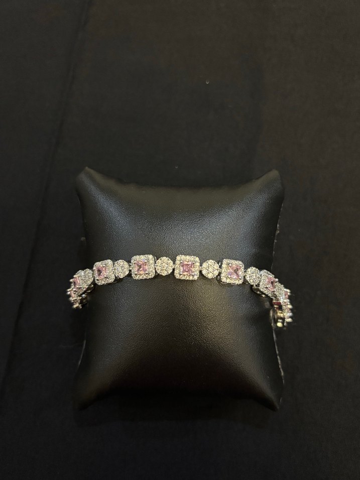 Pembe detay taşlı Baget kesim Kadın Bileklik - Görsel 3