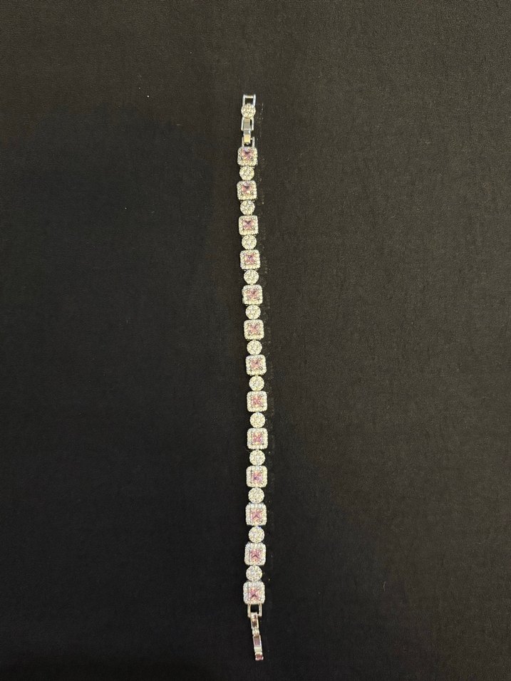 Pembe detay taşlı Baget kesim Kadın Bileklik - Görsel 2