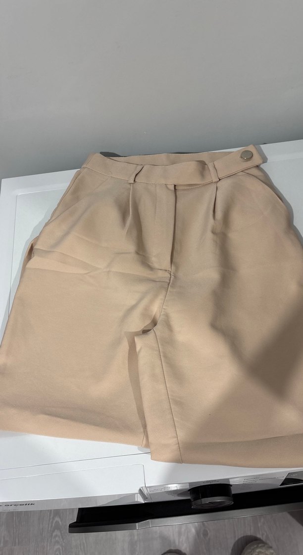 Bej Midi Kadın Kumaş Pantolon - Görsel 2