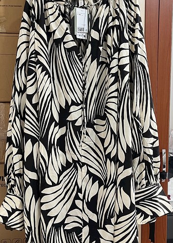 Zebra Desenli Uzun Kumaş Tunik